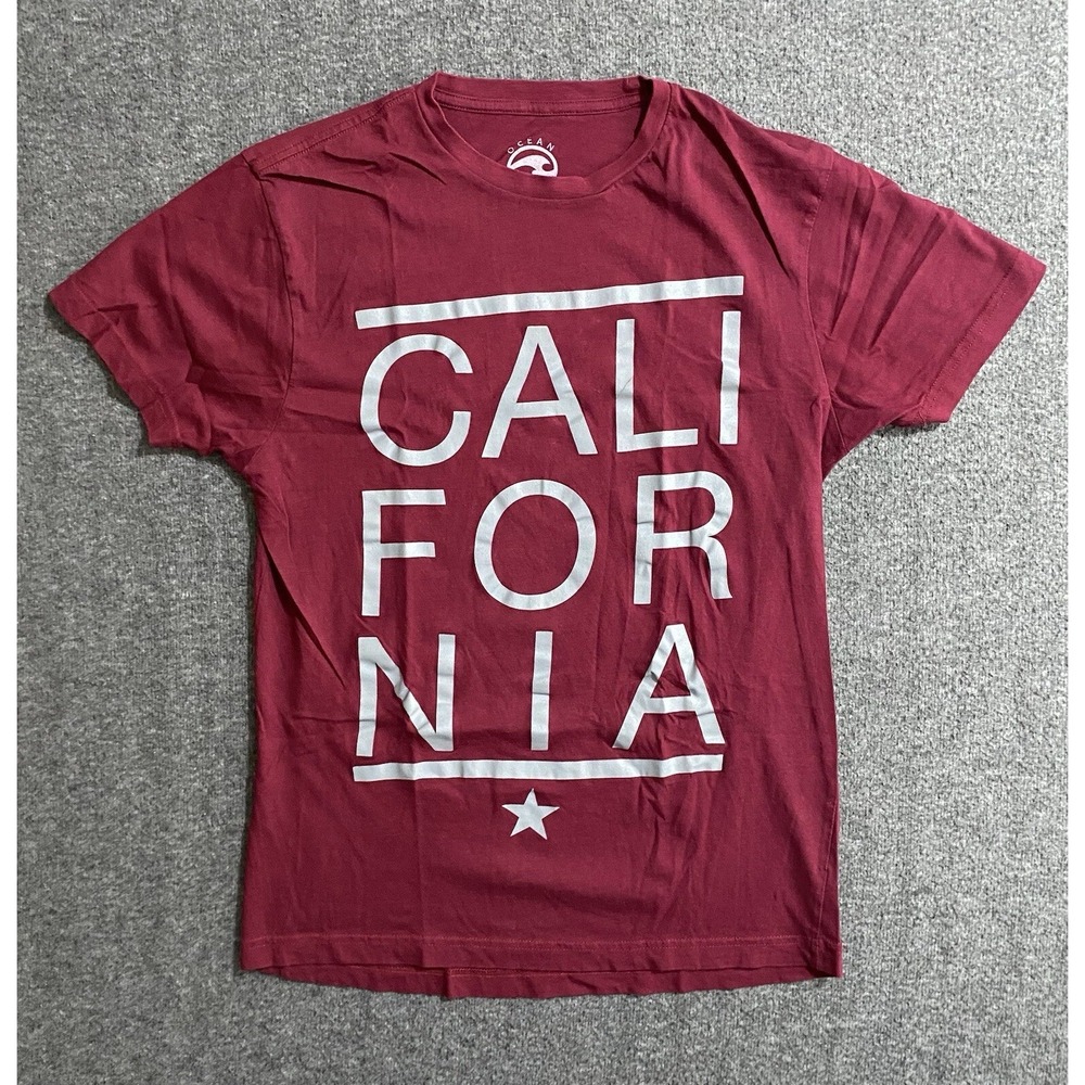 Ocean Current T-Shirt Men's Burgundy California Short Sleeve Crew Size M